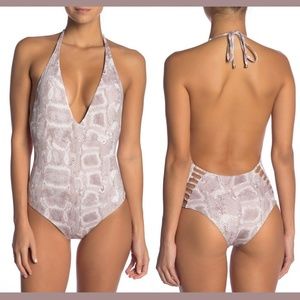 NEW$183 Vitamin A Bianca Print Bodysuit One-Piece Swimsuit [SZ Small S/6‎ ]